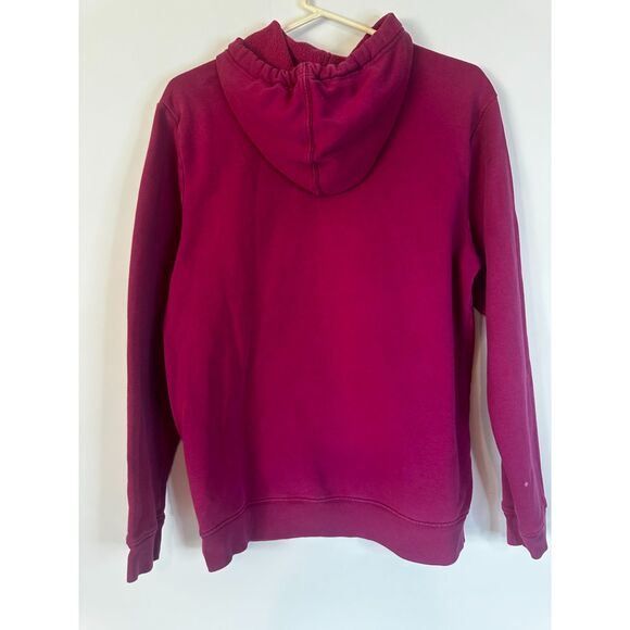 GAP Womens Y2K Hoodie M Pink Cerise Arch Logo Pullover Fleece 2000s Vintage - Picture 2 of 6